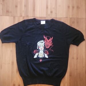 Black Graphic Women's Top